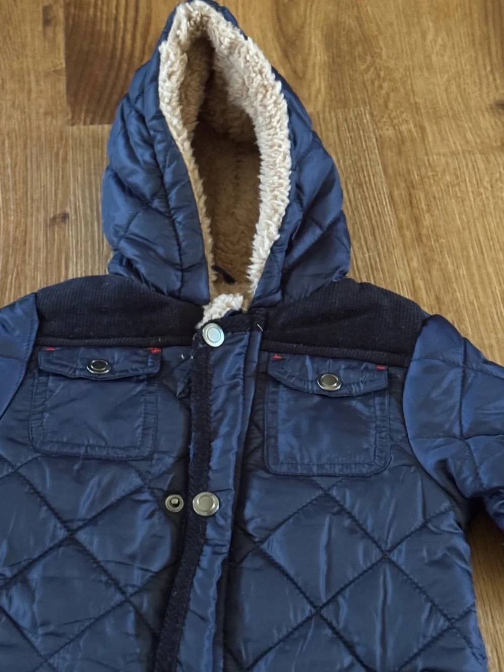 Rothschild Navy Quilted Infant One-Piece Snowsuit Pram 6/9 mos